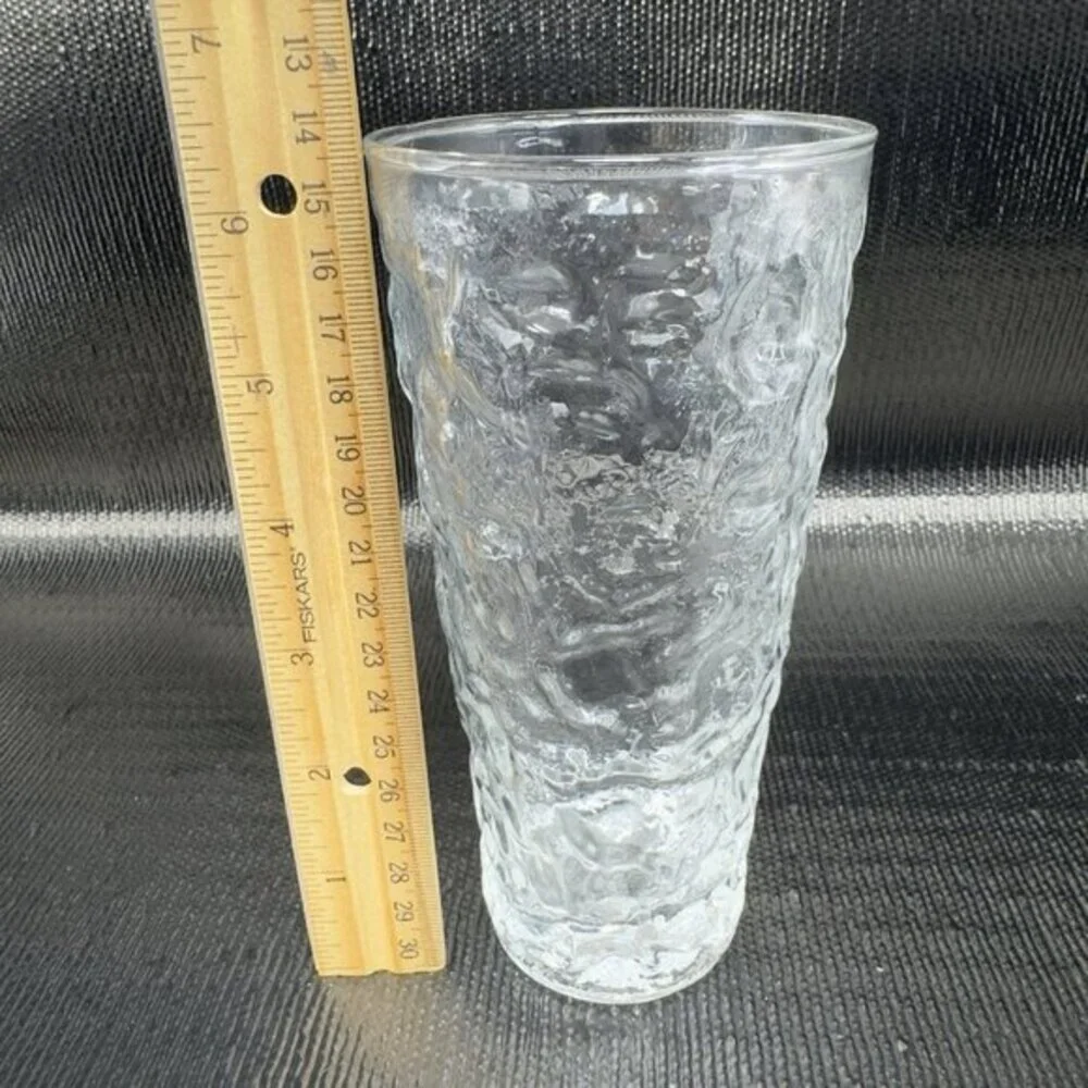 Anchor Hocking Milano Clear Highball Tumbler‎ Set 2 Glasses Cups Tumblers VTG